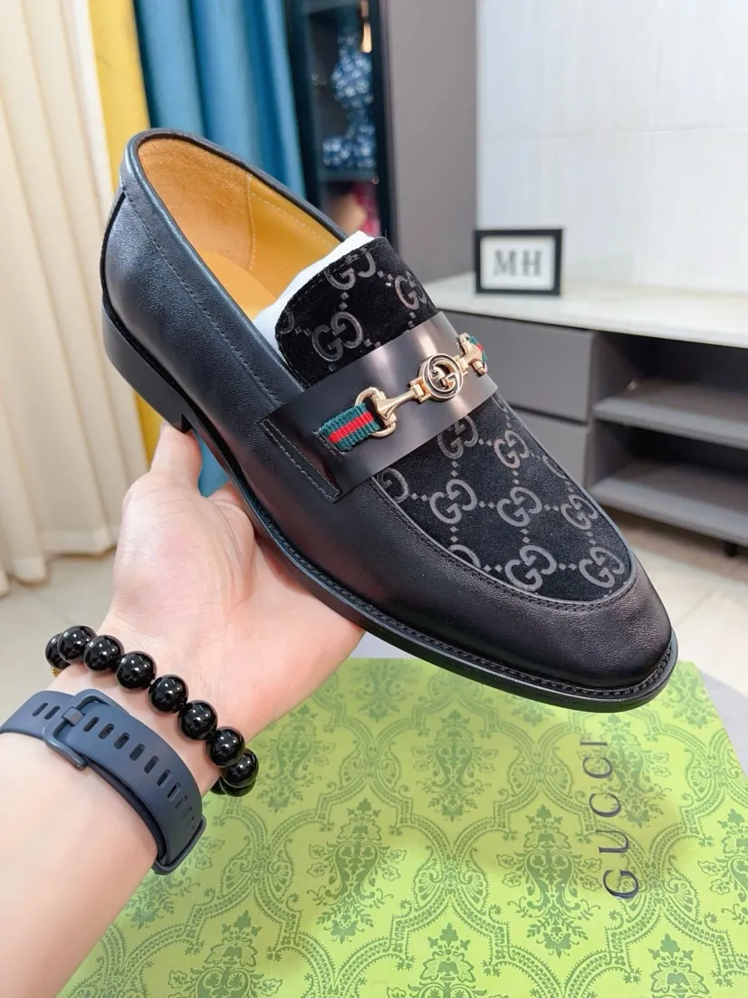 Men's Men's Shoes 💰458🌹🌹【GUCCI】The most popular classic Gucci leather shoes. Synchronized with the official website, the upper is made of Italian open-edge pig ostrich pattern➕cow leather lining, with unique brand and unique craftsmanship. Highlighting the hot style of the new year. Stop hesitating, stop wandering, get it now. Number: 38--44, 45 46 can be customized